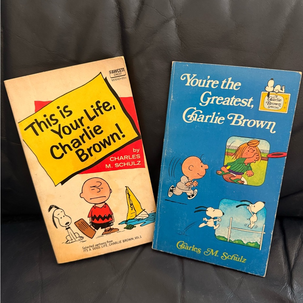 (2) vintage Charlie Brown Books